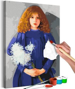 Artgeist Malen nach Zahlen Girl With Chrysanthemums