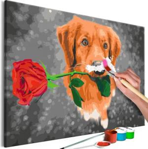 Artgeist Malen nach Zahlen Dog With Rose