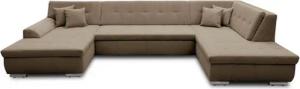 DOMO collection Wohnlandschaft Treviso incl. Zierkissen, moderne Steppung, XXL: B/T/H: 364/201/83 cm, wahlweise mit Bettfunktion, in vielen Bezugsarten auch in Cord U-Form