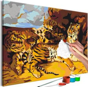 Artgeist Malen nach Zahlen Young Tiger With Mother