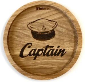 holzpost GmbH Getränkeuntersetzer Holzuntersetzer "Captain", Untersetzer aus massiver Eiche