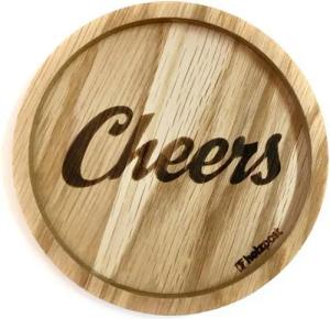 holzpost GmbH Getränkeuntersetzer Holzuntersetzer "Cheers", Untersetzer aus massiver Eiche