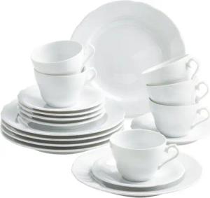 KAHLA Kaffeeservice Rossella weiß 18tlg. (18-tlg), 6 Personen, Porzellan, Made in Germany