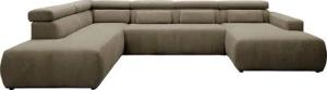 DOMO collection Wohnlandschaft Brandon viele Bezugsarten, auch in Cord und Leder, incl. Nierenkissen, mit Kopfteilverstellung, wahlweise Sitztiefenverstellung, U-Form