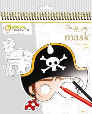 Avenue Mandarine Malvorlage Maskenmalbuch Graffy Pop Jungen, 24 Blatt
