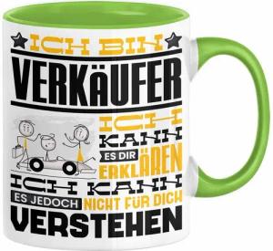 Trendation Tasse Verkäufer Geschenk Kaffee-Tasse Geschenkidee für Verkäufer Ich Bin Ver
