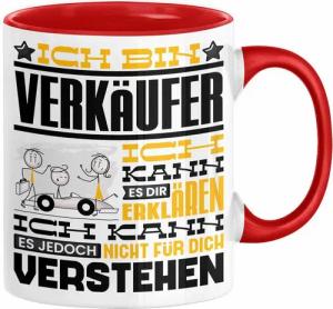 Trendation Tasse Verkäufer Geschenk Kaffee-Tasse Geschenkidee für Verkäufer Ich Bin Ver