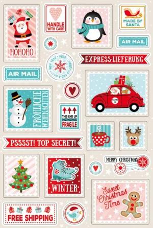 Braun+Company Atelier Sticker Weihnachtspost, 4 Bogen