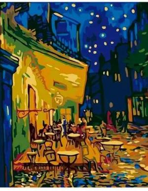 VBS Malvorlage Malen nach Zahlen Van Gogh Cafe, 40 cm x 50 cm auf Keilrahmen