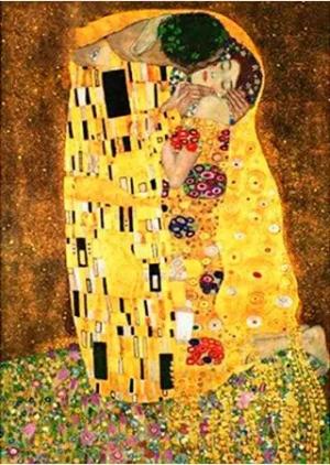 VBS Malvorlage Malen nach Zahlen Klimt Der Kuss, 40 cm x 50 cm auf Keilrahmen