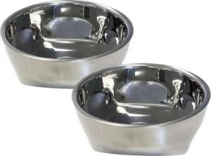PETGARD Futternapf 2er Sparpack Hundenapf aus Edelstahl 2 x 1800 ml, Edelstahl, Wassernapf aus Edelstahl 2 x 1800 ml