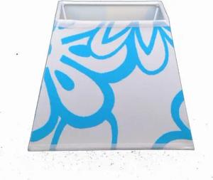 Dirk Davids Leuchten GmbH Lampenschirm für Tischleuchte in Rechteckig Blume Aqua Blau TL 19-12-15