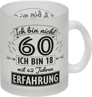 speecheese Tasse Witziger Glas Tasse für den 60. Geburtstag mit Motiv: Erfahrung