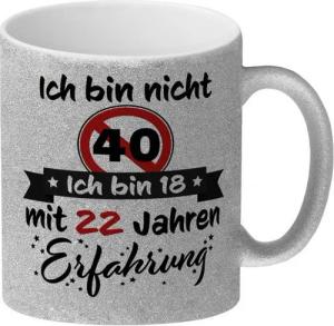 speecheese Tasse 40. Geburtstag Glitzer Kaffeebecher mit lustigem Spruch: 18 Erfahrung