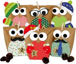 PAPIERDRACHEN Kalender zum Selbstbasteln DIY Adventskalender - Weihnachtseulen - Rot