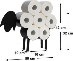 DanDiBo Toilettenpapierhalter Schwarz Metall Schaf WC Freistehend, ohne Bohren, Freistehend