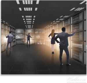 Wallario Herd-Abdeckplatte Business - Geschäftsleute im Datenzentrum, ESG-Sicherheitsglas, (Glasplatte, 1 tlg., inkl. 5mm Noppen), verschiedene Größen