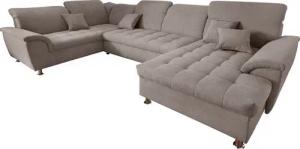 DOMO collection Wohnlandschaft Franzi wahlweise mit Kopfteilverstellung Bettfunktion, Bettkasten, im XXL-Format B/T/H: 352/214/80 cm, Steppung im Sitz, U-Form