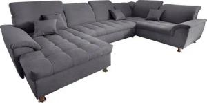 DOMO collection Wohnlandschaft Franzi wahlweise mit Kopfteilverstellung Bettfunktion, Bettkasten, im XXL-Format B/T/H: 352/214/80 cm, Steppung im Sitz, U-Form