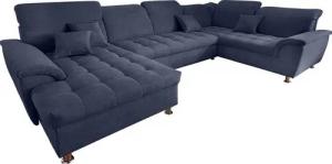 DOMO collection Wohnlandschaft Franzi wahlweise mit Kopfteilverstellung Bettfunktion, Bettkasten, im XXL-Format B/T/H: 352/214/80 cm, Steppung im Sitz, U-Form