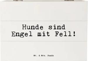 Mr. & Mrs. Panda Dekokiste Hunde sind Engel mit... - Weiß - Geschenk, Weisheiten, Erinnerungskis (1 St)