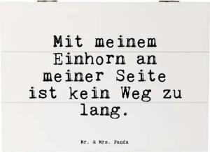 Mr. & Mrs. Panda Dekokiste Mit meinem Einhorn an... - Weiß - Geschenk, Spruch Freundin, Erinneru (1 St)