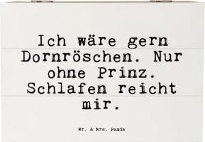 Mr. & Mrs. Panda Dekokiste Ich wäre gern Dornröschen.... - Weiß - Geschenk, Menschen, Dekokiste, (1 St)