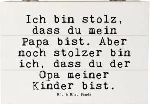 Mr. & Mrs. Panda Dekokiste Ich bin stolz, dass... - Weiß - Geschenk, Papa Geschenk, Sprüche, Eri (1 St)