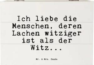 Mr. & Mrs. Panda Dekokiste Ich liebe die Menschen,... - Weiß - Geschenk, Geschenk Freund, Erinne (1 St)