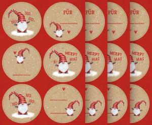 Braun+Company Atelier Sticker Weihnachtswichtel, 4 Bogen