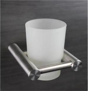 BOURGH Zahnputzbecherhalter TOSCA Becherhalter - Zahnbürstenhalter aus gebürstetem Edelstahl, mit Befestigungsmaterial für die Montage