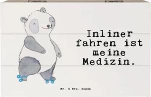 Mr. & Mrs. Panda Dekokiste Panda Inliner fahren Medizin - Weiß - Geschenk, Hobby, inlinern, Kist (1 St)
