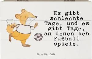 Mr. & Mrs. Panda Dekokiste Fuchs Fußball spielen Tage - Weiß - Geschenk, Soccer, Schatulle, Bolz (1 St)