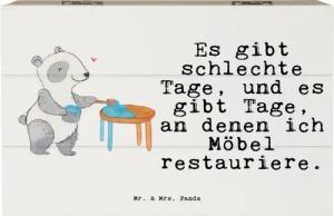 Mr. & Mrs. Panda Dekokiste Panda Möbel restaurieren Tage - Weiß - Geschenk, Holzkiste, Sport, Re (1 St)