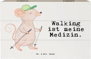 Mr. & Mrs. Panda Dekokiste Maus Walking Medizin - Weiß - Geschenk, Kiste, Schatzkiste, Dekokiste (1 St)