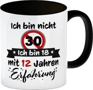 speecheese Tasse 30. Geburtstag Kaffeebecher Schwarz mit lustigem Spruch: 18 Erfahrung