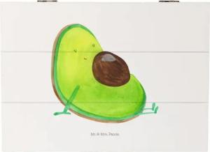 Mr. & Mrs. Panda Dekokiste Avocado schwanger - Weiß - Geschenk, Schwangerschaft, Babyparty, Vegg (1 St)