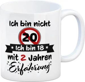 speecheese Tasse 20. Geburtstag Kaffeebecher mit lustigem Spruch: 18 mit Erfahrung