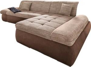 DOMO collection Ecksofa PB Moric wahlweise mit Bettfunktion + Armteilverstellung, L-Form, im XXL-Format, B/T/H:300/172/80 cm, feine Steppung