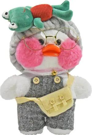 Tierkuscheltier Kuscheltier Ente weiß "Lala Funfun" mit Outfit - ca. 29 cm