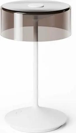 SIGOR LED Tischleuchte Stilvolle Numotion Akku-Tischampe mit Glasschirm, LED fest integriert, Warmweiß, Extra Warmweiß, kabellos