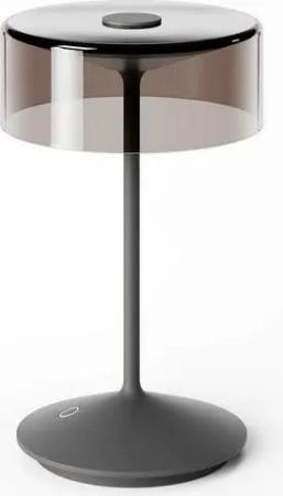 SIGOR LED Tischleuchte Stilvolle Numotion Akku-Tischampe mit Glasschirm, LED fest integriert, Warmweiß, Extra Warmweiß, kabellos