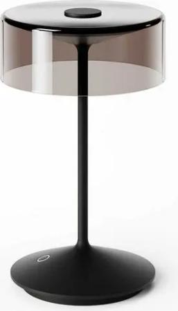 SIGOR LED Tischleuchte Stilvolle Numotion Akku-Tischampe mit Glasschirm, LED fest integriert, Warmweiß, Extra Warmweiß, kabellos