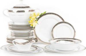 KONSIMO® Kombiservice CONTE Tafelservice Terrine Servierplatten Sauciere (25-tlg), 6 Personen, Porzellan, Klassisch-Stil, rund