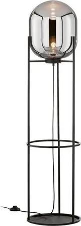 FISCHER & HONSEL LED Stehlampe, Dimmfunktion, LED wechselbar, Warmweiß, Industrial Tripod Bodenlampe 135cm dimmbar mit Lampenschirm Rauchglas