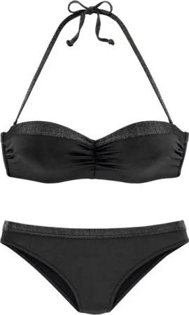 JETTE Bügel-Bandeau-Bikini mit glitzernden Einsätzen