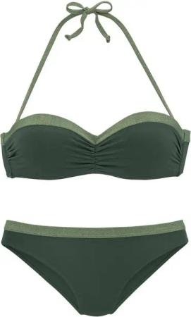 JETTE Bügel-Bandeau-Bikini mit glitzernden Einsätzen