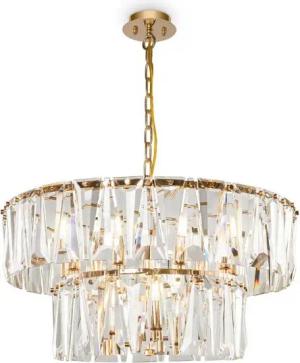 Maytoni Hängeleuchte, Pendellampe Pendelleuchte Kristallleuchte Kristalllampe Metall gold