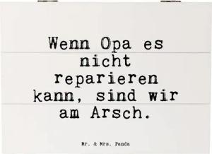 Mr. & Mrs. Panda Dekokiste Wenn Opa es nicht... - Weiß - Geschenk, Opi, Zitate, lustig, Erinneru (1 St)