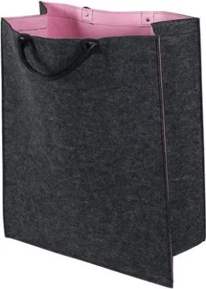 ARTRA Wäschetasche Filztasche RITA grau, innen pink, Wäschesammler Aufbewahrungskorb (1 St)